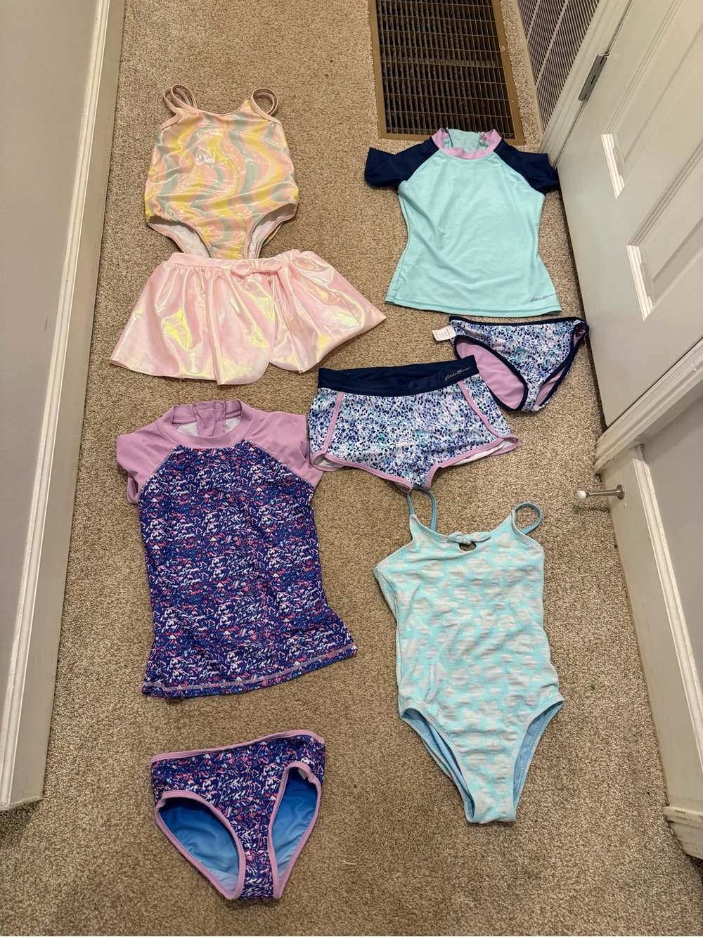 Kids Multi-Style 4 piece Swim Set, all size 7 or 7/8